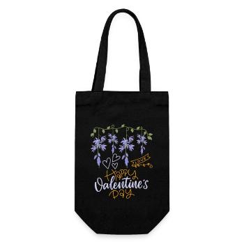 Glycine de la Saint-Valentin Dicton Joyeuse-Saint-Valentin - Sac à bouteille - noir - Devant