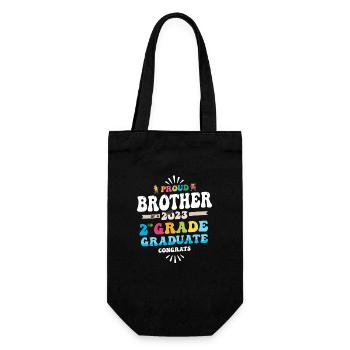 Stolzer Bruder einer 2. Klasse von 2023 - Geschenkbeutel für Flaschen - Schwarz - Vorne