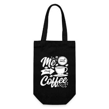 I don't like morning people only me and my coffee - Geschenkbeutel für Flaschen - Schwarz - Vorne