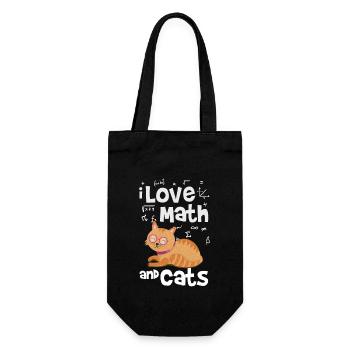Mathe und Katzen - Geschenkbeutel für Flaschen - Schwarz - Vorne