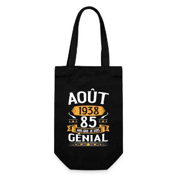 Août 1938 85 Ans Que Je Suis Génial Cadeau - Sac à bouteille - noir - Devant