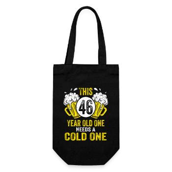 Hommes Bière Anniversaire Drôle 46 ans Amateur de bière - Sac à bouteille - noir - Devant