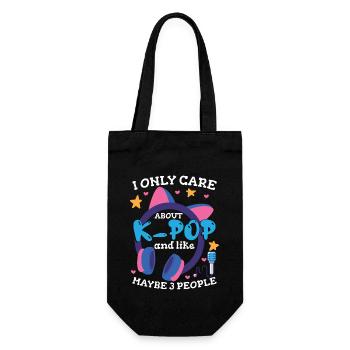 Je ne me soucie que de la K-Pop et j’aime 3 personnes - Sac à bouteille - noir - Devant