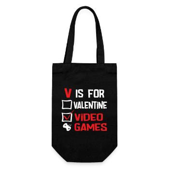 V is for valentine video games - Geschenkbeutel für Flaschen - Schwarz - Vorne