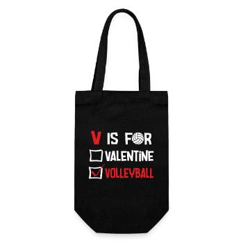 V is for valentine volleyball - Geschenkbeutel für Flaschen - Schwarz - Vorne