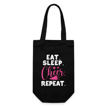 Eat Sleep Cheer Repeat Cheerleading TShirt - Geschenkbeutel für Flaschen - Schwarz - Vorne