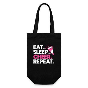 Eat Sleep Cheer Repeat Cheerleading TShirt - Gift Bag for Bottles - black - Front