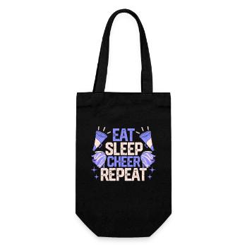 Eat Sleep Cheer Repeat Cheerleading Funny - Geschenkbeutel für Flaschen - Schwarz - Vorne