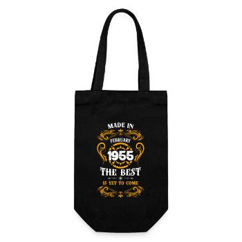 Made In February 1955 The Best - Geschenkbeutel für Flaschen - Schwarz - Vorne