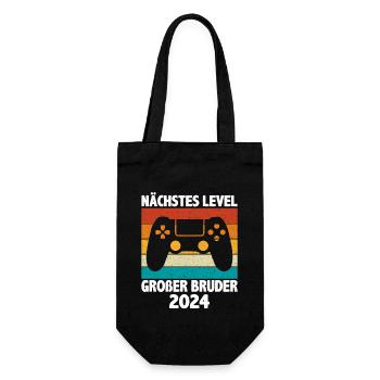 Nächste Level Großer Bruder 2024 - Geschenkbeutel für Flaschen - Schwarz - Vorne