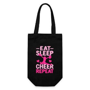 EAT SLEEP CHEER REPEAT Cheerleading Team Cheerlead - Geschenkbeutel für Flaschen - Schwarz - Vorne