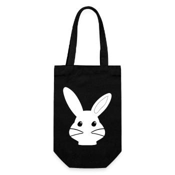 Wunderland Hase Cartoon Ostern Niedlich - Geschenkbeutel für Flaschen - Schwarz - Vorne