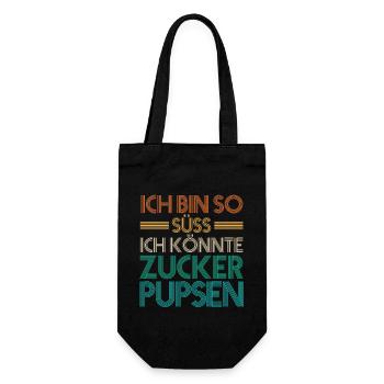 Deine Fürze stinken aber Ich liebe Dich - Geschenkbeutel für Flaschen - Schwarz - Vorne