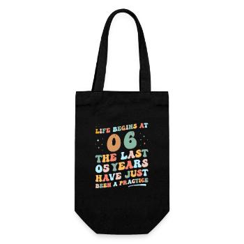 6th birthday Man Woman 2023 Funny Groovy Life - Gift Bag for Bottles - black - Front