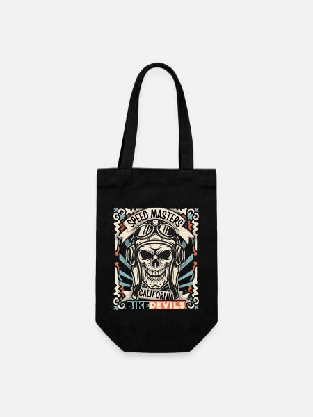 Laughing Skull, Skull, Biker Skull - Gift Bag for Bottles - black