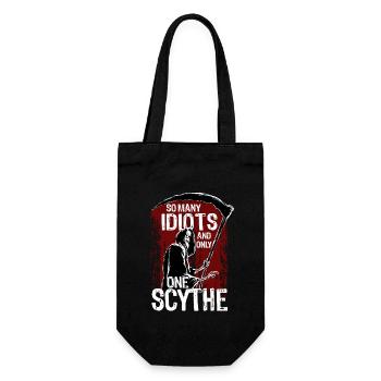 So viele Idioten aber nur eine Sense - Geschenkbeutel für Flaschen - Schwarz - Vorne