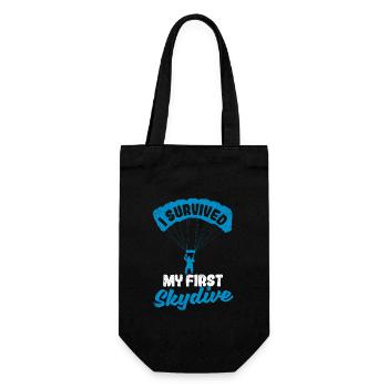 I survived my first skydiving - Gift Bag for Bottles - black - Front