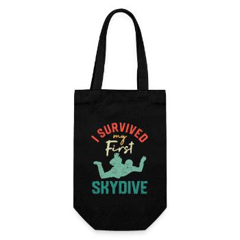 I survived my first parachute jump - Gift Bag for Bottles - black - Front