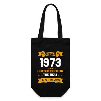 February 1973 Birthday present - Gift Bag for Bottles - black - Front