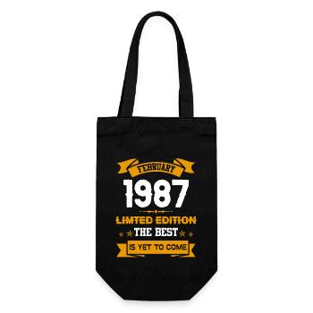Februar 1987 Geburtstagsgeschenk - Geschenkbeutel für Flaschen - Schwarz - Vorne