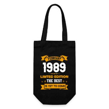 Februar 1989 Geburtstagsgeschenk - Geschenkbeutel für Flaschen - Schwarz - Vorne