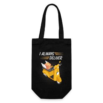 Courier, parcel deliverer, motorcycle, funny saying - Gift Bag for Bottles - black - Front