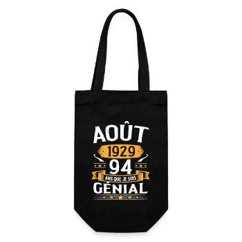 Août 1929 94 Ans Que Je Suis Génial Cadeau - Sac à bouteille - noir - Devant