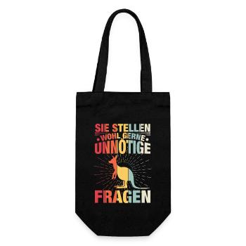 Sie Stellen Wohl Gerne Unnötige Fragen - Geschenkbeutel für Flaschen - Schwarz - Vorne