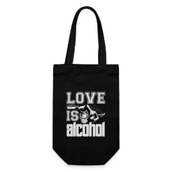 LOVE SI ALCOHOL - Gift Bag for Bottles - black - Front