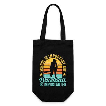 School Matters Baseball Importanter Funny - Gift Bag for Bottles - black - Front