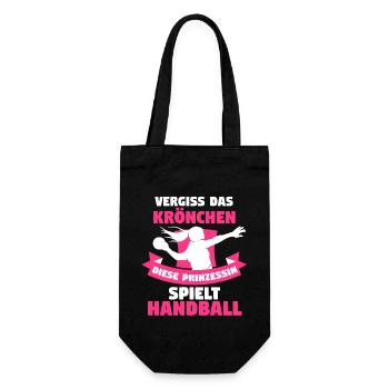 Handballspieler Prinzessin Handballverein Handball - Geschenkbeutel für Flaschen - Schwarz - Vorne
