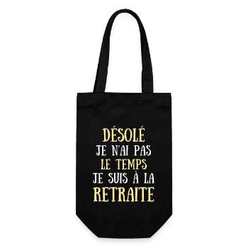 jai pas le temps je suis à la retraite homme drole - Sac à bouteille - noir - Devant