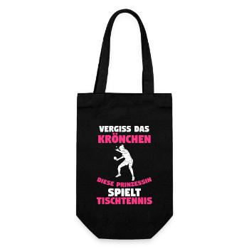 Tischtennisspieler Prinzessin Tischtennis - Geschenkbeutel für Flaschen - Schwarz - Vorne