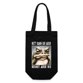Nett Kann Ich Auch Bringt Aber Nix - Geschenkbeutel für Flaschen - Schwarz - Vorne