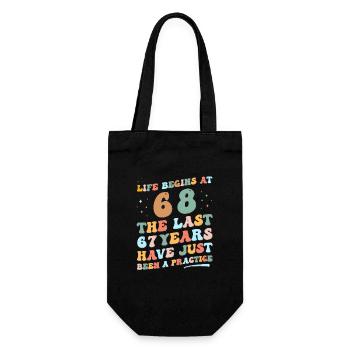 68e anniversaire Homme Femme 2023 Drôle de vie groovy - Sac à bouteille - noir - Devant