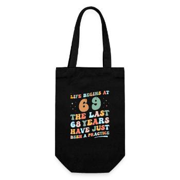 69e anniversaire Homme Femme 2023 Drôle de vie groovy - Sac à bouteille - noir - Devant