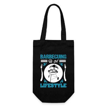 BARBECUING IS A LIFESTYLE - Gift Bag for Bottles - black - Front