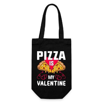 Pizza is my Valentine Valentine's Day 14.2. Love Fun - Gift Bag for Bottles - black - Front