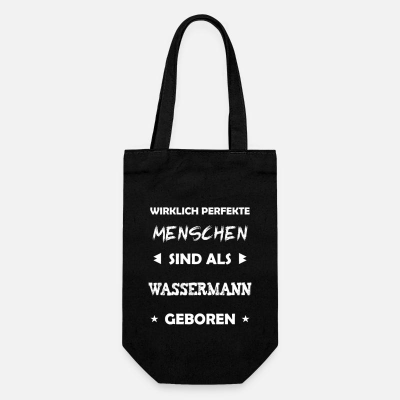 Wassermann Sternzeichen Geschenk - Geschenkbeutel für Flaschen - Schwarz