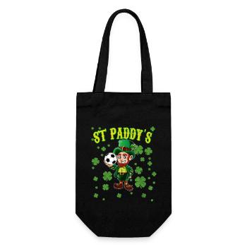 Leprechaun avec ballon de football Kids St Patricks Day - Sac à bouteille - noir - Devant