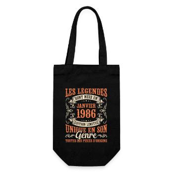 Les Légendes Sont Nées En Janvier 1986 Cadeau - Sac à bouteille - noir - Devant