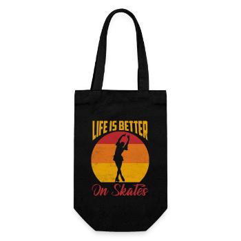Life Is Better On Skates Skating Figure Skater - Geschenkbeutel für Flaschen - Schwarz - Vorne