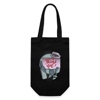 Funny saying for wine drinkers with wine bottle - Gift Bag for Bottles - black - Front