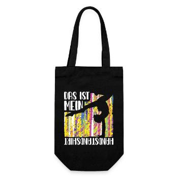 Turnen | Turnerin Gymnastik Turnen Mädchen Frauen - Geschenkbeutel für Flaschen - Schwarz - Vorne