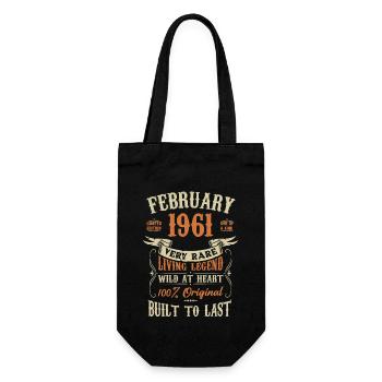 Februar 1961 Geburtstagsgeschenk - Geschenkbeutel für Flaschen - Schwarz - Vorne