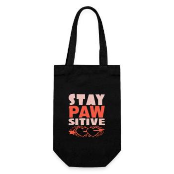 STAY PAW SITIVE HEART - Gift Bag for Bottles - black - Front