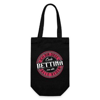 Bettina Geschenkidee Geschenk Geburtstag - Geschenkbeutel für Flaschen - Schwarz - Vorne
