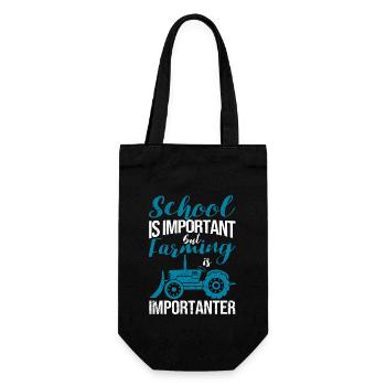 Fun school is important but agriculture - Gift Bag for Bottles - black - Front