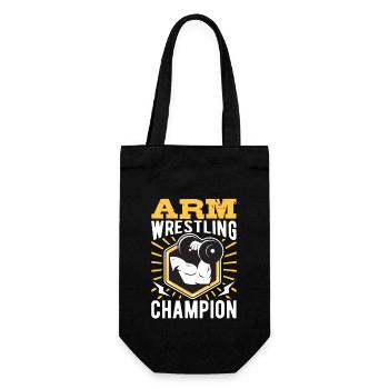 Arm Wrestling Champion - Geschenkbeutel für Flaschen - Schwarz - Vorne