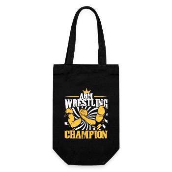 Arm Wrestling Champion - Geschenkbeutel für Flaschen - Schwarz - Vorne